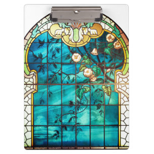Kunst nouveau Buntglasfenster Klemmbrett