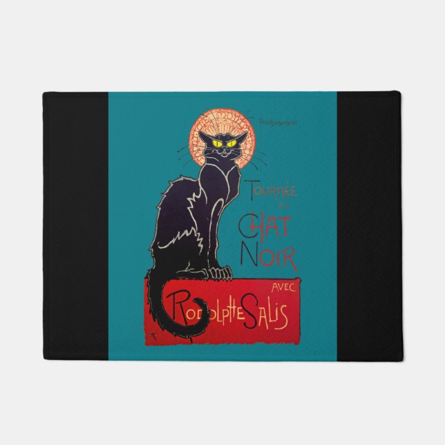 Kunst Nouveau Chat-Noir schwarze Katze Fußmatte (Vorderseite)