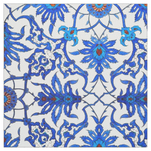Kunst Nouveau chinesische Fliese - Kobalt-Blau u. Stoff