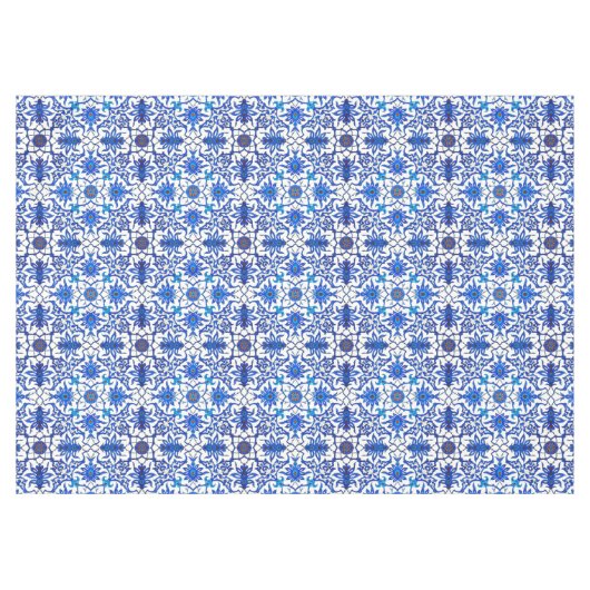 Kunst Nouveau chinesische Fliese - Kobalt-Blau u. Tischdecke (Vorderseite (Horizontal))