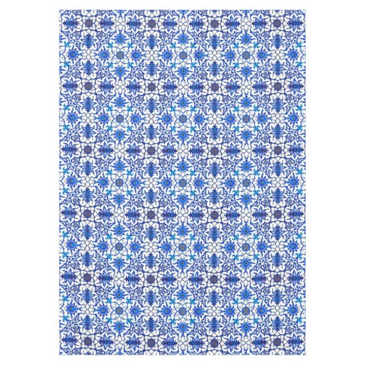 Kunst Nouveau chinesische Fliese - Kobalt-Blau u. Tischdecke (Vorderseite)