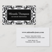 Kunst Nouveau chinesische Fliese - Schwarzweiss Visitenkarte (Vorne/Hinten)