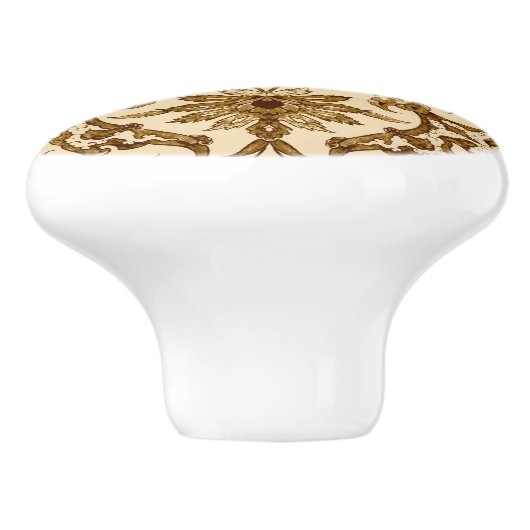 Kunst Nouveau chinesisches Muster - Brown und Keramikknauf (Seitenansicht)