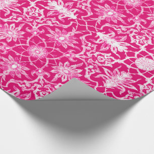 Kunst Nouveau chinesisches Muster - Fuschia Rosa Geschenkpapier