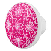 Kunst Nouveau chinesisches Muster - Fuschia Rosa Keramikknauf (Rechts)