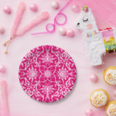 Kunst Nouveau chinesisches Muster - Fuschia Rosa Pappteller (Party)