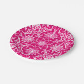 Kunst Nouveau chinesisches Muster - Fuschia Rosa Pappteller (Schrägansicht)
