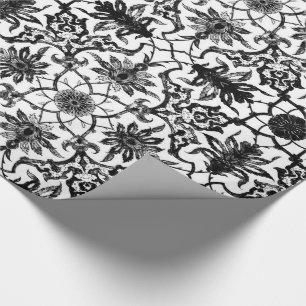 Kunst Nouveau chinesisches Muster - Schwarzweiss Geschenkpapier
