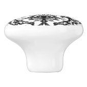 Kunst Nouveau chinesisches Muster - Schwarzweiss Keramikknauf (Seitenansicht)