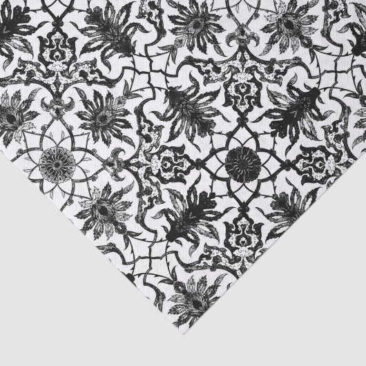 Kunst Nouveau chinesisches Muster - Schwarzweiss Seidenpapier (Ausschnitt)