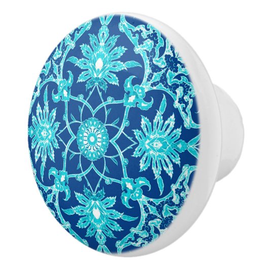 Kunst Nouveau chinesisches Muster - Türkis und Keramikknauf (Rechts)