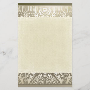 Kunst nouveau, Deko, Gold, Weiß, mit Blumen, Briefpapier