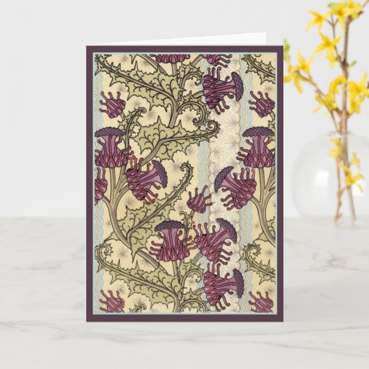 Kunst Nouveau Distel-Blume Karte (Gelbe Blume)