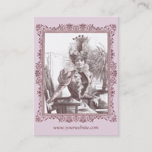 Kunst Nouveau Diva - herrliche Vintage Visitenkarte (Vorderseite)