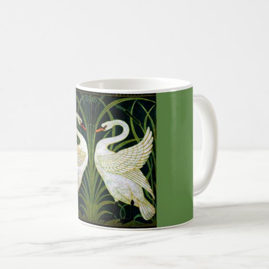 Kunst Nouveau doppelte Schwan-Klassiker-Tasse Kaffeetasse (VorderseiteRechts)