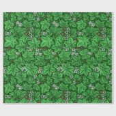 Kunst Nouveau Erdbeeren und Blätter, Smaragdgrün Geschenkpapier (Flach)