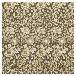 Kunst Nouveau Gartennelken-Damast, Brown und Creme Stoff