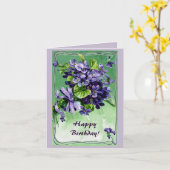 Kunst nouveau Grenzveilchengeburtstag Karte (Gelbe Blume)