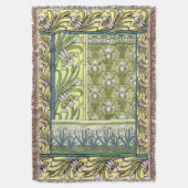 Kunst Nouveau Iris-Blumen-BlumengartenThrow Decke (Vorderseite Vertikal)