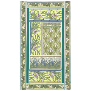 Kunst Nouveau Iris-Blumen-Blumeninsel-Tischdecke Tischdecke