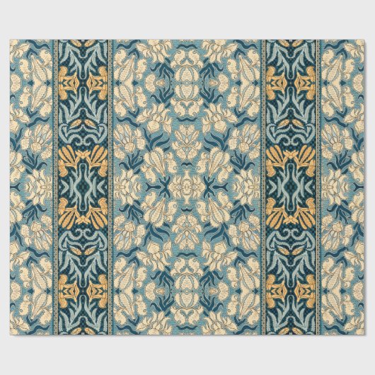 Kunst Nouveau Iris im Blau Geschenkpapier (Flach)