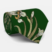 Kunst Nouveau Iris-Krawatte - greeen Hintergrund Krawatte (Gerollt)