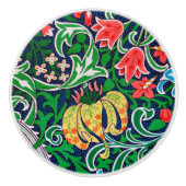 Kunst Nouveau Jacobean Blumen-, Smaragdgrün Keramikknauf (Vorderseite)