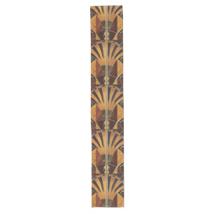 Kunst Nouveau, Kunst-Deko, Vintage, multi hölzern Großer Tischläufer