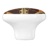 Kunst Nouveau, Kunst-Deko, Vintage, multi hölzerne Keramikknauf (Seitenansicht)