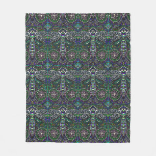 Kunst nouveau Libellen-Fleecedecke Fleecedecke