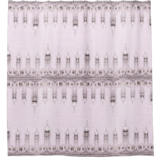 Kunst Nouveau Lilien-Blumenduschvorhang Duschvorhang (Vorderseite)