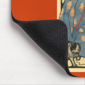 Kunst Nouveau - Mädchen, das mit ihrer Katze Mousepad (Ecke)