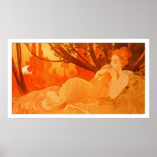 Kunst Nouveau Malerei inspiriert durch Mucha Poster