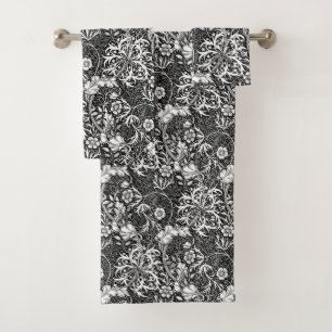 Kunst Nouveau Meerespflanze mit Blumen, Badhandtuch Set