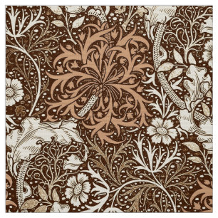 Kunst Nouveau Meerespflanze mit Blumen, Brown und Stoff