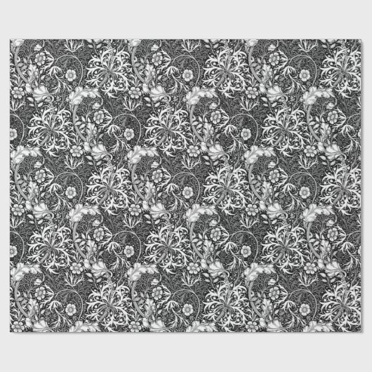 Kunst Nouveau Meerespflanze mit Blumen, Geschenkpapier (Flach)