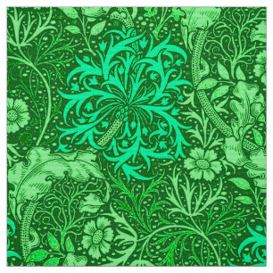 Kunst Nouveau Meerespflanze mit Blumen, Stoff