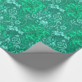 Kunst Nouveau Meerespflanze mit Blumen, Türkis und Geschenkpapier (Ecke)