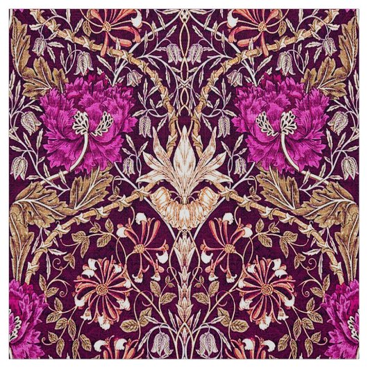 Kunst Nouveau mit Blumen, Pflaume, Beige und Deep Stoff (Muster)