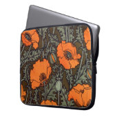 Kunst Nouveau Mohnblumen Laptopschutzhülle (Vorderseite Links)