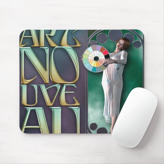 Kunst Nouveau Mousepad (Mit Mouse)
