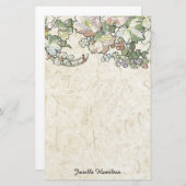 Kunst Nouveau Mucha Hollyhock-Blumen-Briefpapier Briefpapier (Vorne/Hinten)