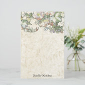 Kunst Nouveau Mucha Hollyhock-Blumen-Briefpapier Briefpapier (Stehend Vorderseite)