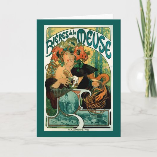 Kunst Nouveau: Mucha Plakat-Kunst - Bieres De-La Karte (Vorderseite)