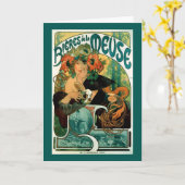 Kunst Nouveau: Mucha Plakat-Kunst - Bieres De-La Karte (Gelbe Blume)