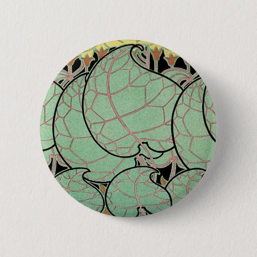 Kunst Nouveau Muster #10 Button (Vorderseite)