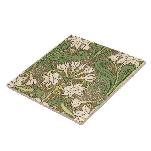 Kunst Nouveau Narzissen Fliese (Seite)