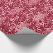 Kunst Nouveau Pfau-Druck, Burgunder-Wein Geschenkpapier (Ecke)