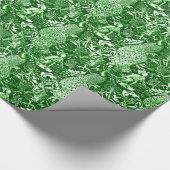 Kunst Nouveau Pfau-Druck, Forest Green Geschenkpapier (Ecke)