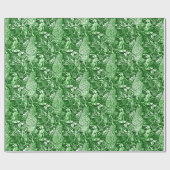 Kunst Nouveau Pfau-Druck, Forest Green Geschenkpapier (Flach)